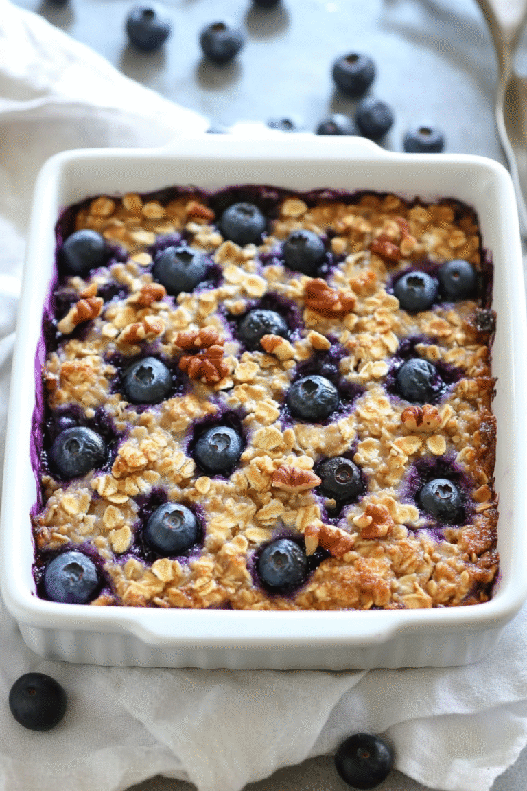 Delicious Blueberry Baked Oatmeal