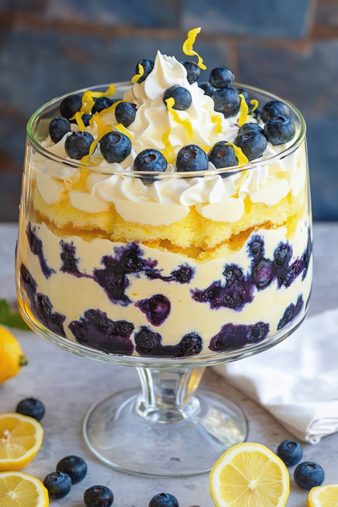 No-Bake Lemon Blueberry Trifle