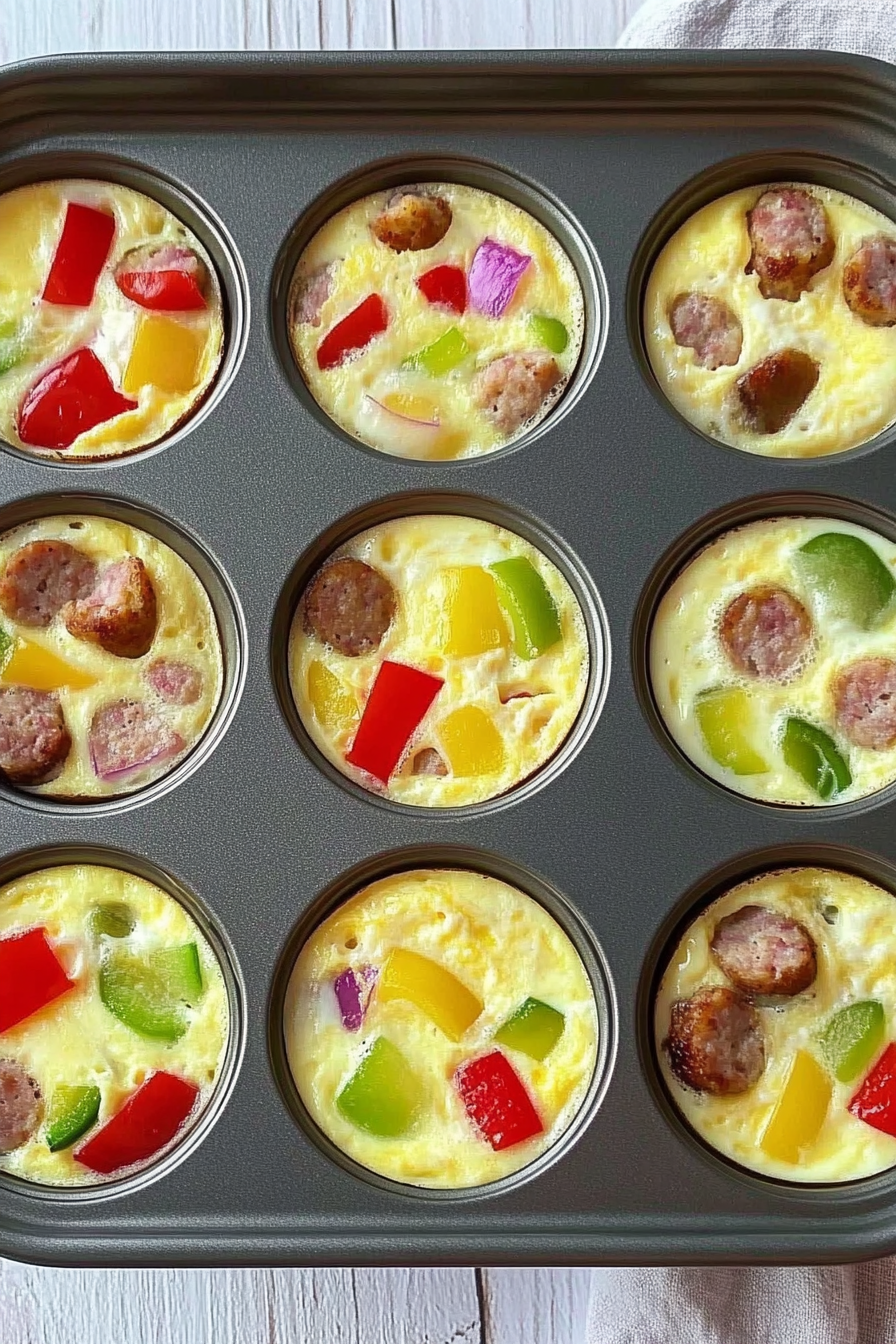 Mini Breakfast Omelets Recipe - Simple and Quick Delicious Mini Breakfast Omelets freshly prepared on a white plate