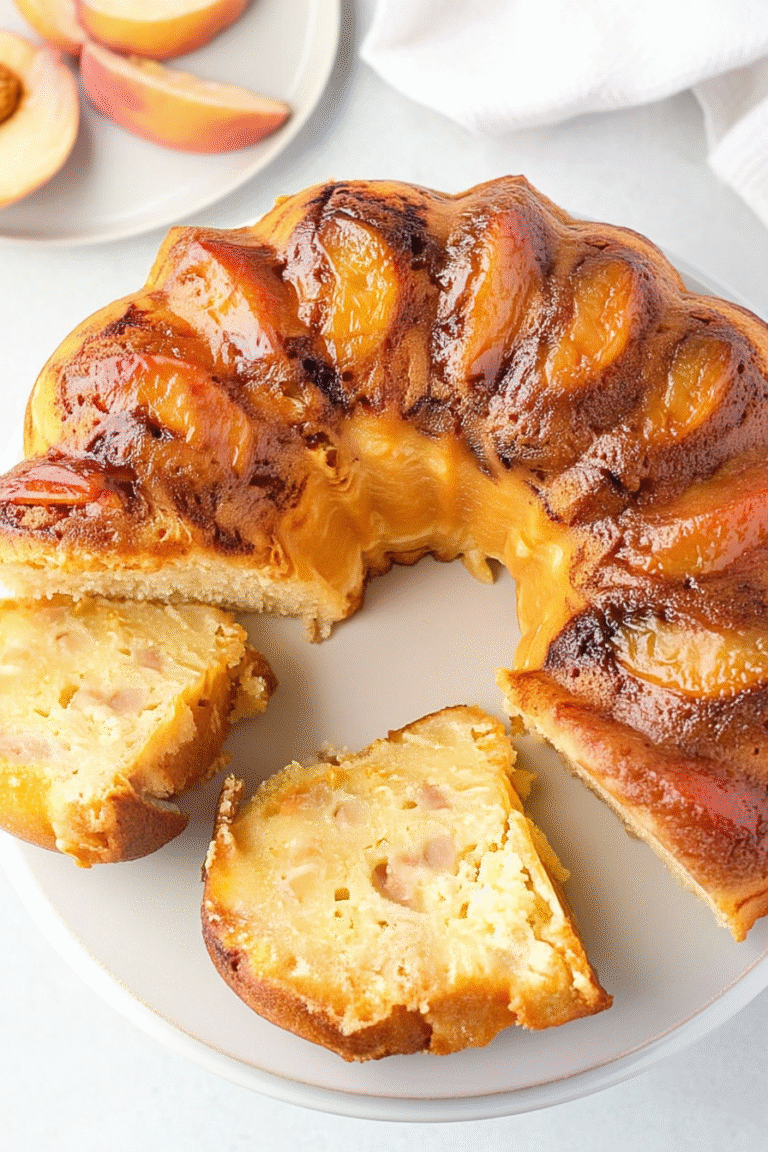 Delicious Peach Cobbler Pound Cake