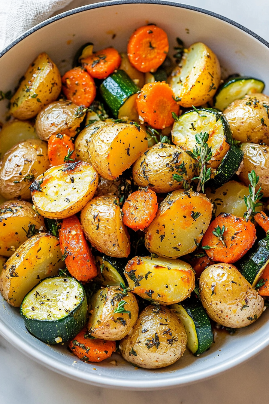 Roasted Potatoes Recipe - Simple and Quick to Make Delicious Roasted Potatoes Recipe Freshly Prepared on a White Plate