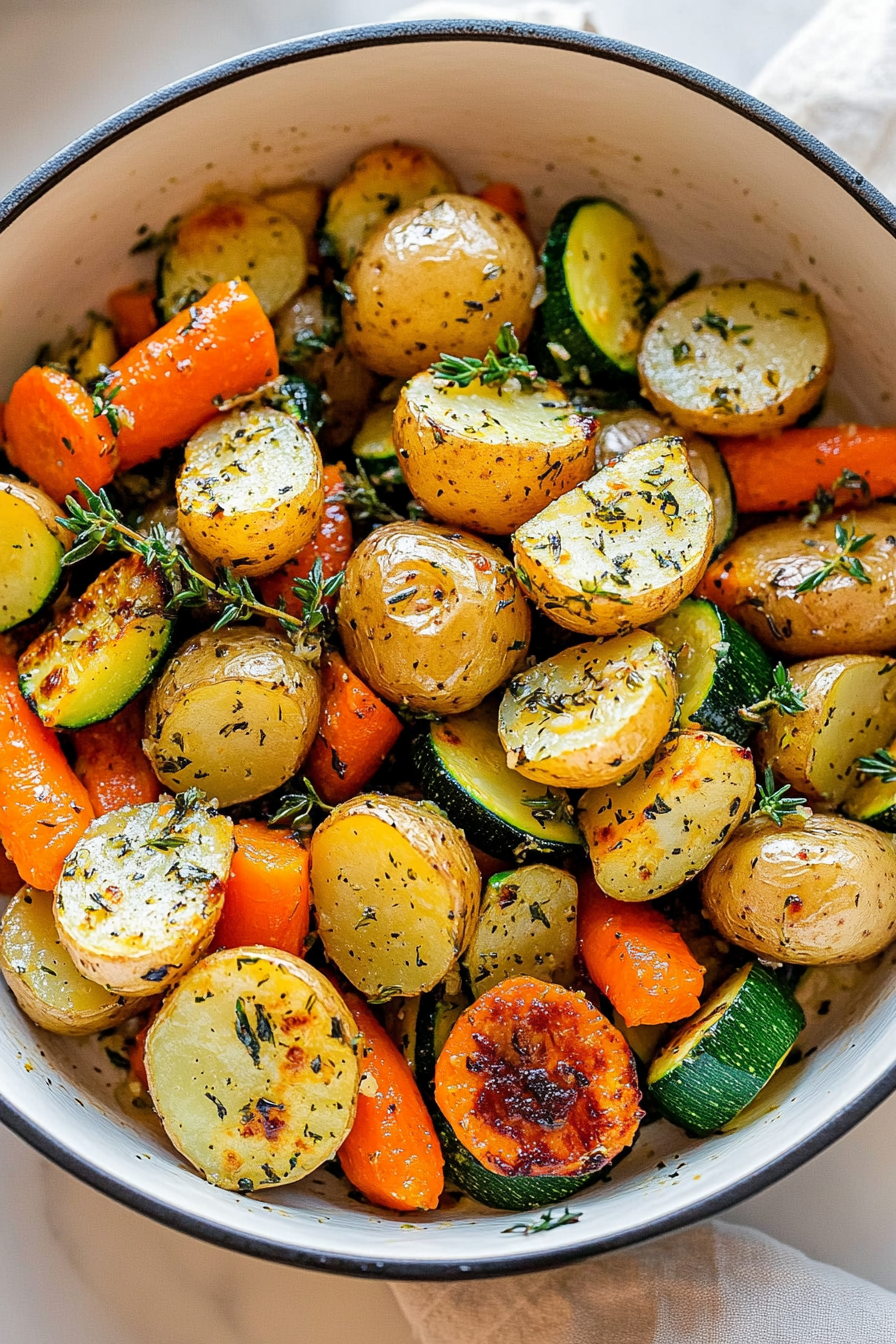 Roasted Potatoes Recipe - Simple and Quick to Make Delicious Roasted Potatoes Recipe Freshly Prepared on a White Plate