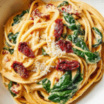 Spaghetti & Spinach with Sun-Dried Tomato Cream Sauce 2 Delicious Spaghetti & Spinach with Sun-Dried Tomato Cream Sauce