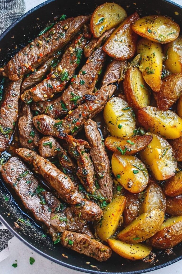 Delicious Garlic Butter Steak and Potatoes Skillet