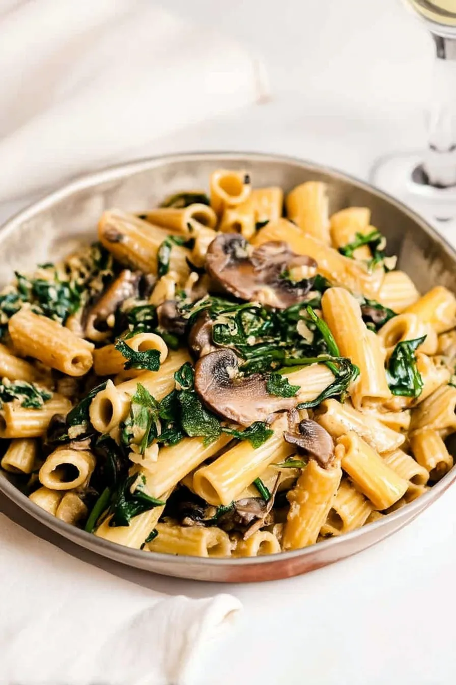 Delicious Spinach Mushroom Pasta