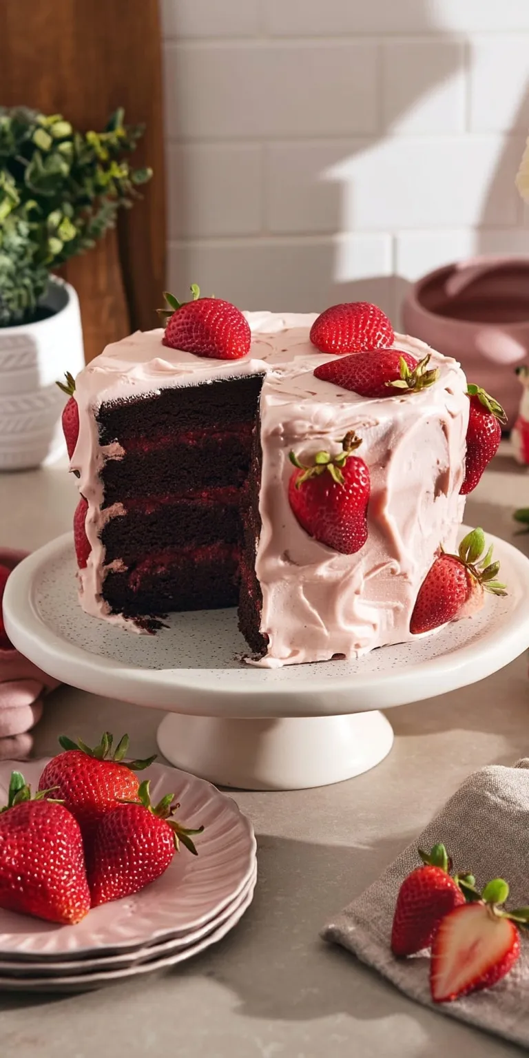 Delicious Strawberry Chocolate Cake