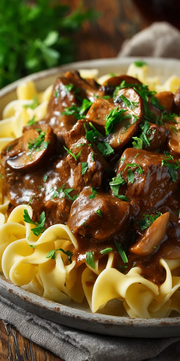 Crockpot Beef Tips and Noodles