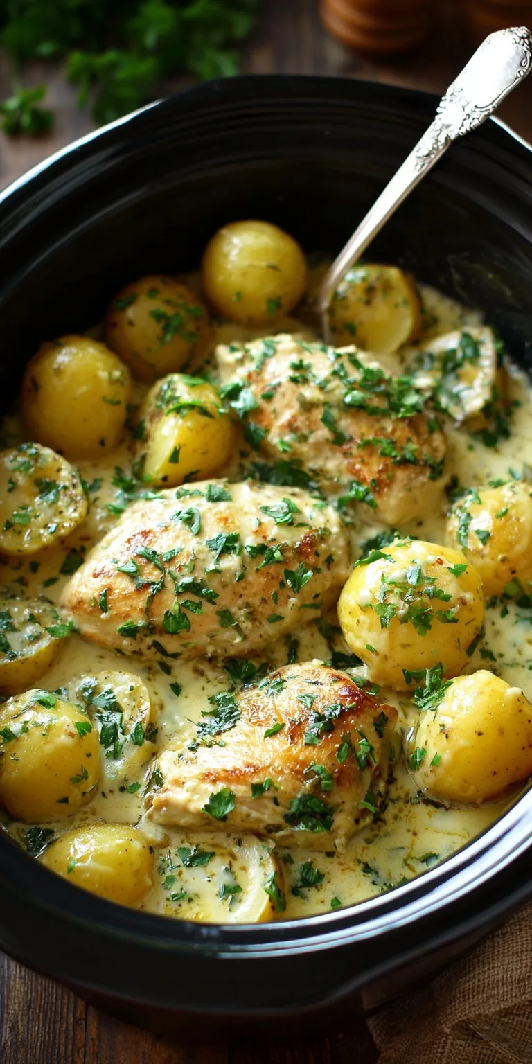 Garlic Parmesan Crockpot Chicken and Potatoes