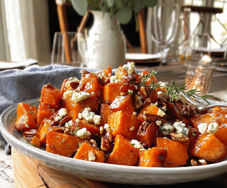 Maple Glazed Sweet Potatoes with Pecans and Goat Cheese