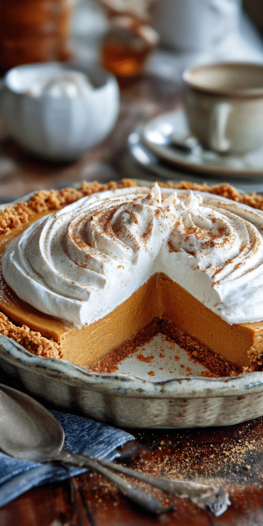 Chai-Spiced Pumpkin Silk Pie served warm with cozy spices