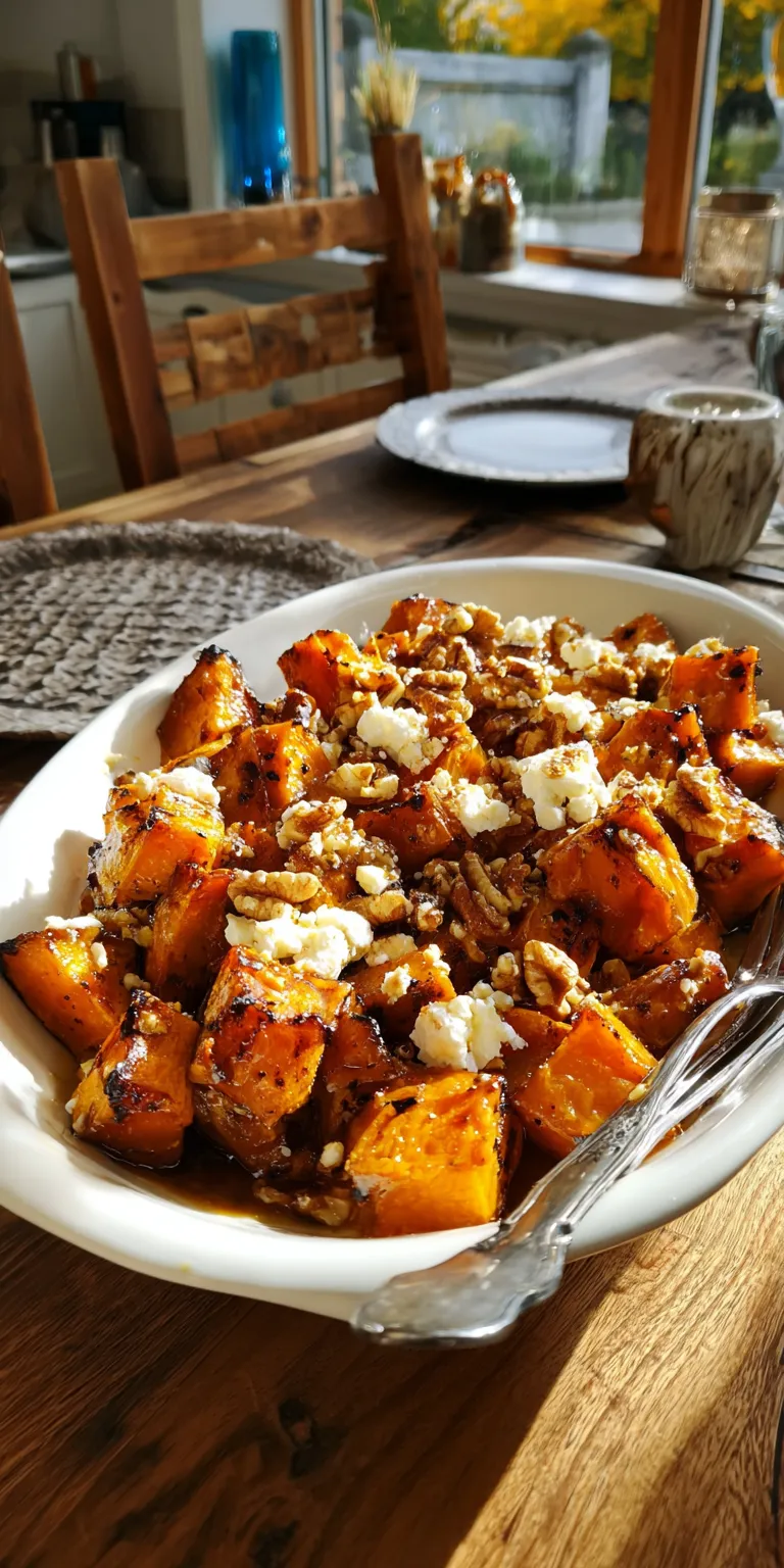 Close-up of raw sweet potatoes, pecans, and goat cheese for a maple glazed dish