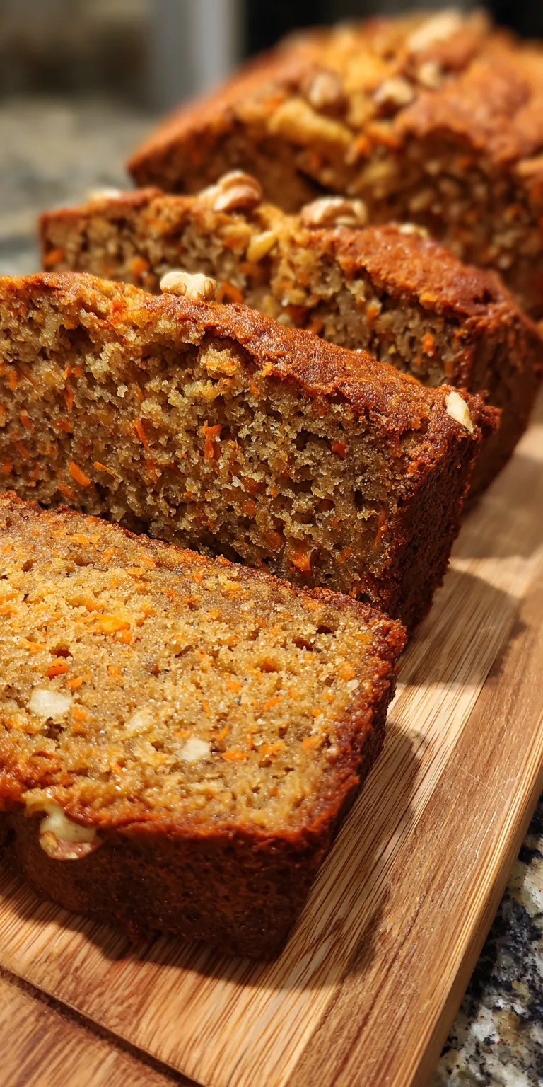 A slice of Spiced Carrot Walnut Banana Bread on a plate with a cozy fall backdrop