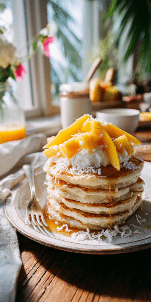 Tropical Coconut Cloud Pancakes: A Breakfast Dream Come True
