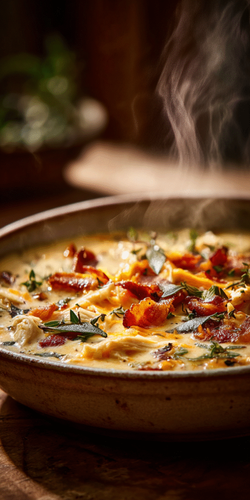 Crack Chicken Soup served warm with cozy spices