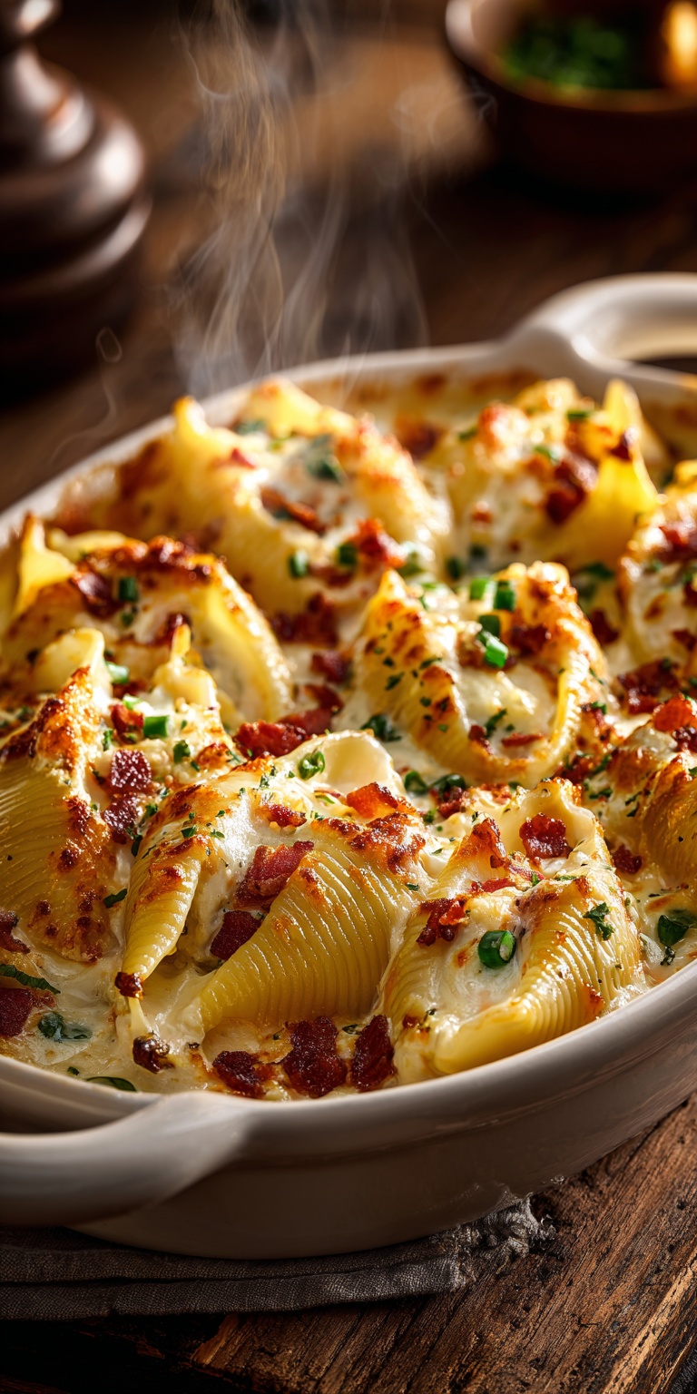 Delicious Crack Chicken Stuffed Shells ready to enjoy