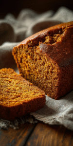 A freshly baked Gingerbread-Spiced Banana Muffin Loaf with warm spice notes