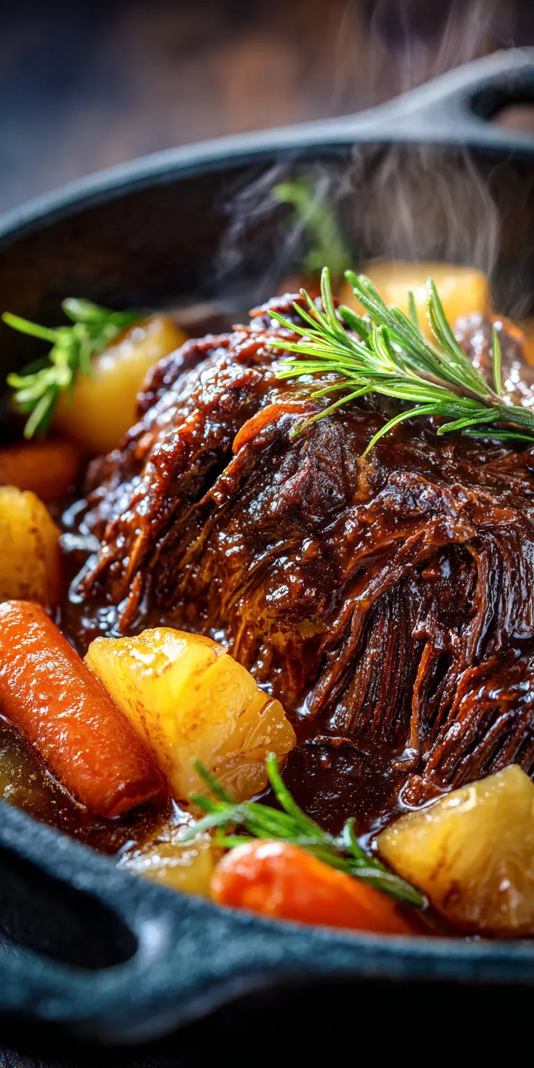 Slow-cooked Pineapple Teriyaki Pot Roast with tender beef and sweet glaze