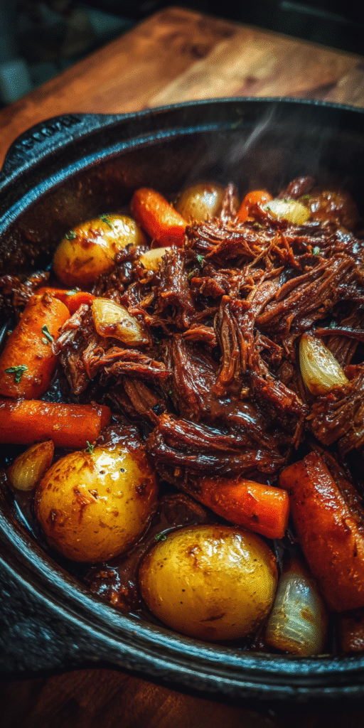 Smoky Barbecue Pot Roast served warm with cozy spices