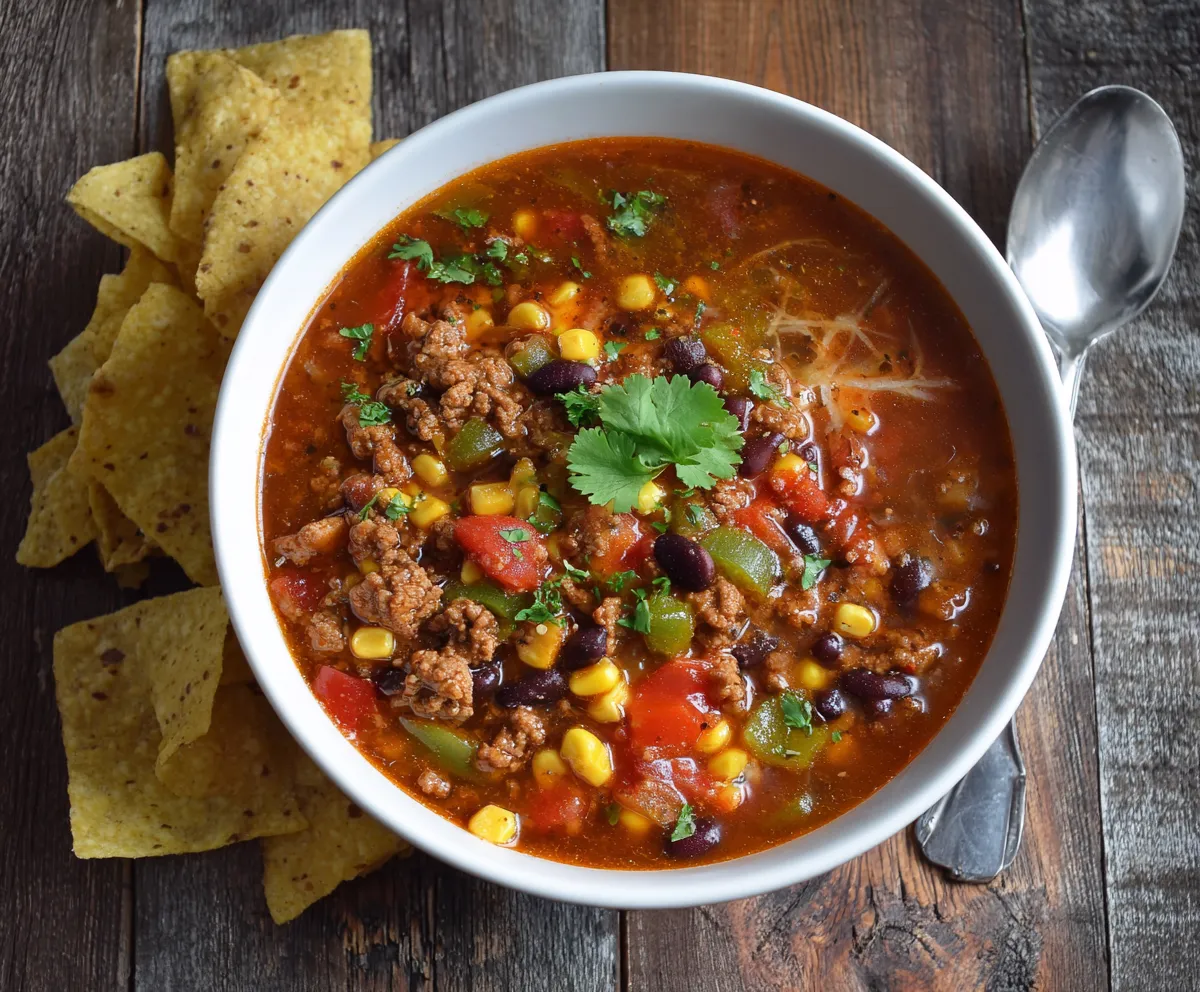 Tex-Mex 7 Can Chicken Taco Soup – Simple & Savory Recipe