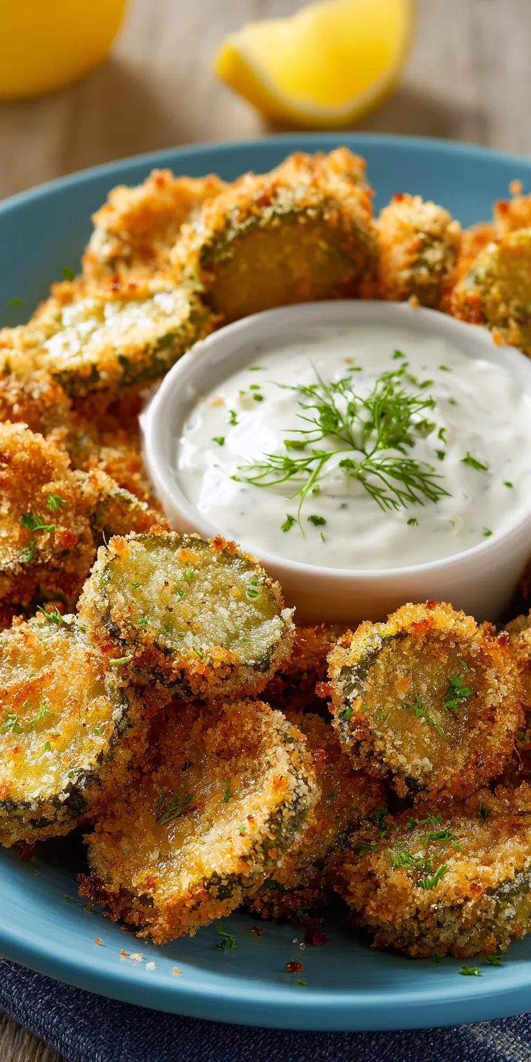 Air Fryer Fried Pickles – Crispy Tangy Appetizer served warm with cozy spices