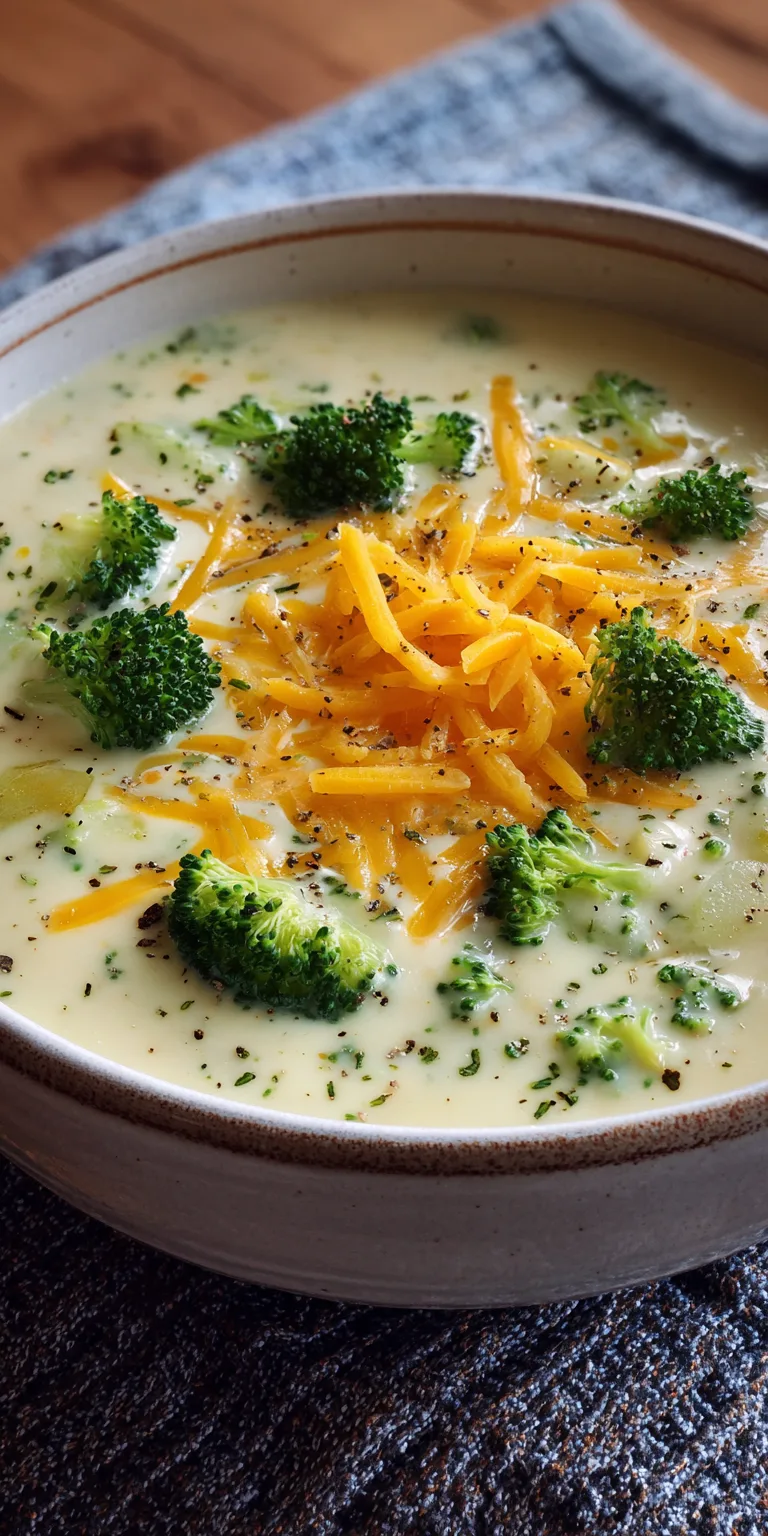 Cheesy Broccoli Potato Soup – Classic Comfort Food served warm with cozy spices