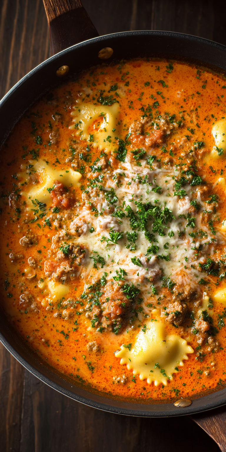 Creamy Beef Lasagna Soup Recipe