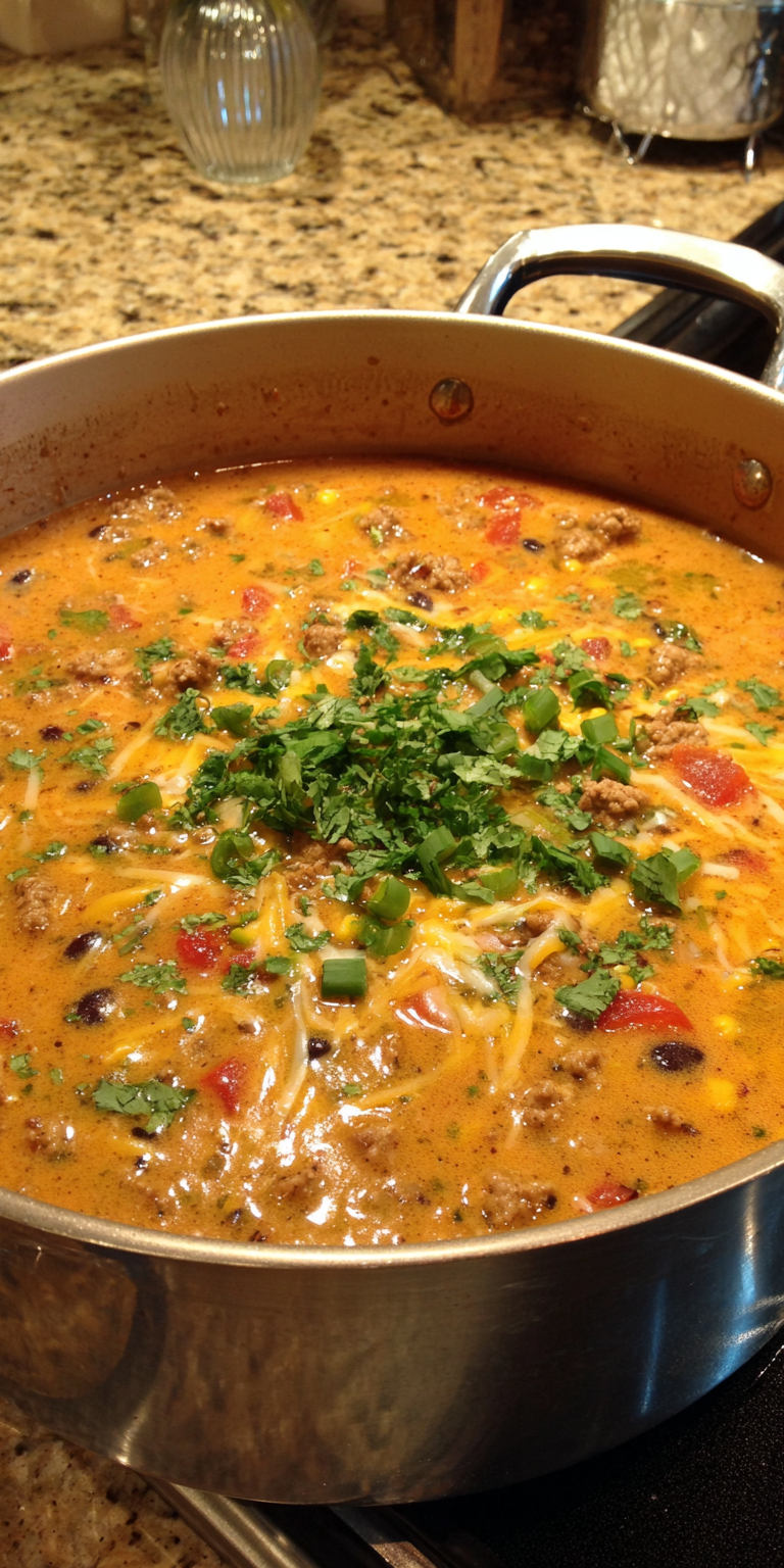 Creamy Fiesta Taco Soup served warm with cozy spices