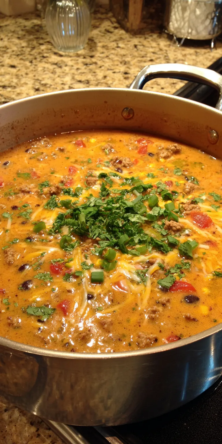 Creamy Fiesta Taco Soup served warm with cozy spices