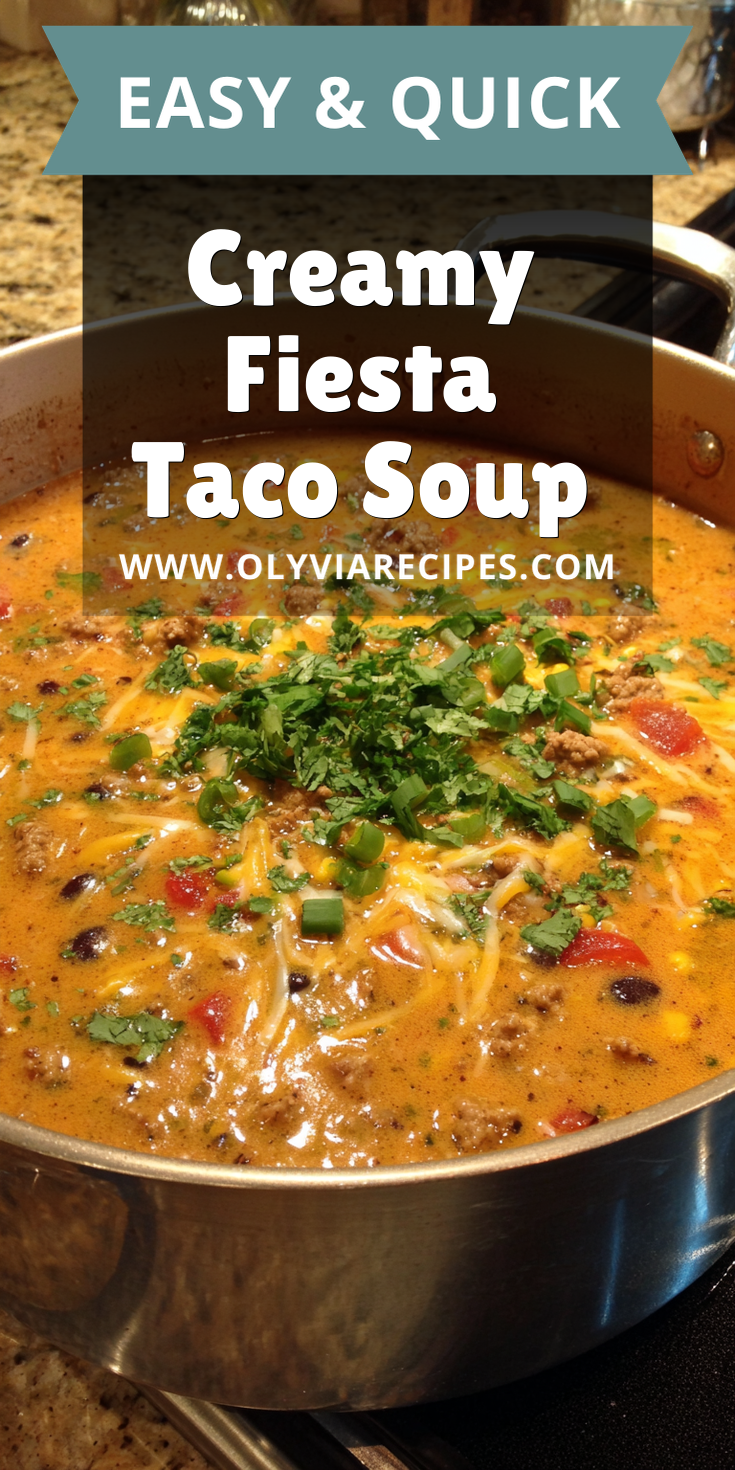 Creamy Fiesta Taco Soup served warm with cozy spices