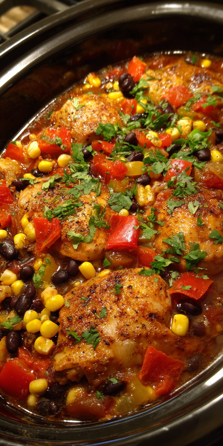Crockpot Chicken with Black Beans Southwest Fiesta Flavors Recipe