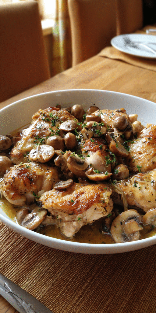 Crockpot Chicken with Mushrooms and Thyme Recipe