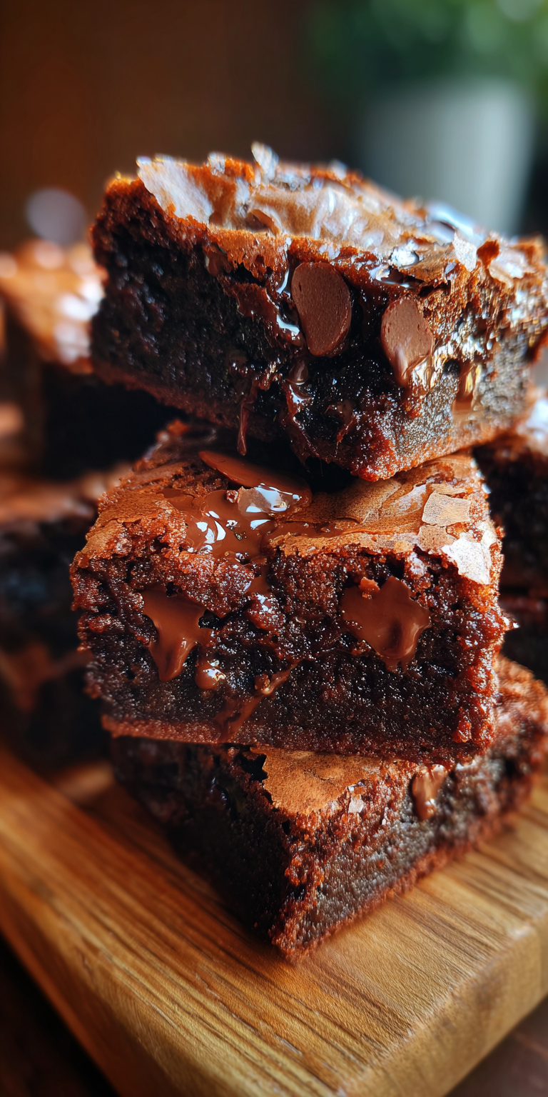A plate of fudgy chewy browkies with a rich chocolate texture