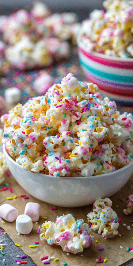 Funfetti Marshmallow Popcorn – Colorful Party Snack Recipe