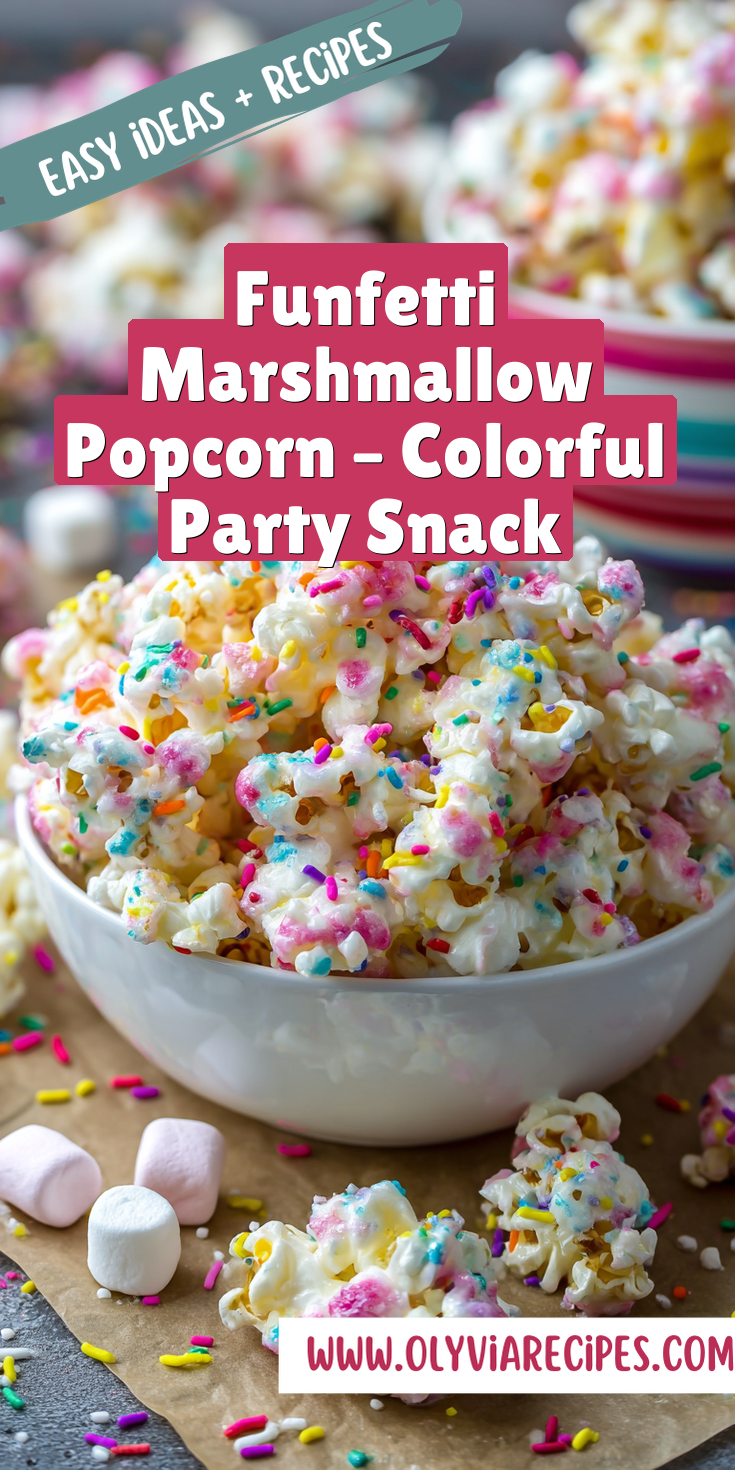 Funfetti Marshmallow Popcorn – Colorful Party Snack served warm with cozy spices