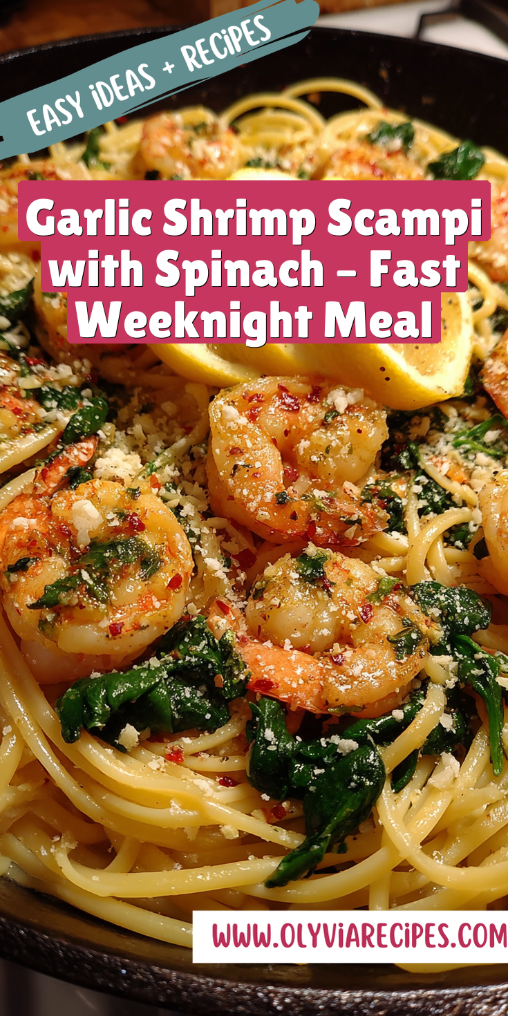 Garlic Shrimp Scampi with Spinach – Fast Weeknight Meal served warm with cozy spices