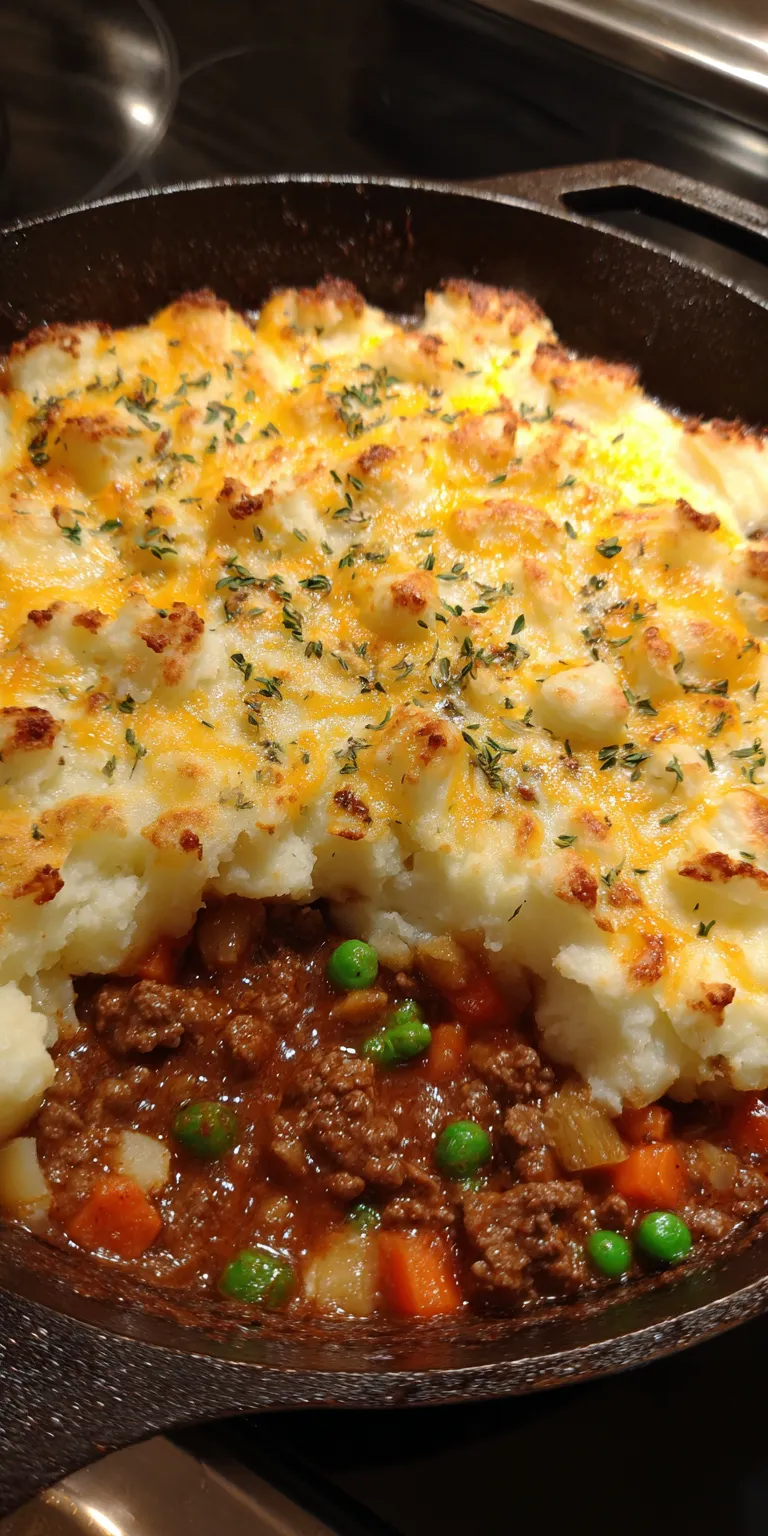 Ground Beef & Potato Shepherd’s Pie served warm with cozy spices