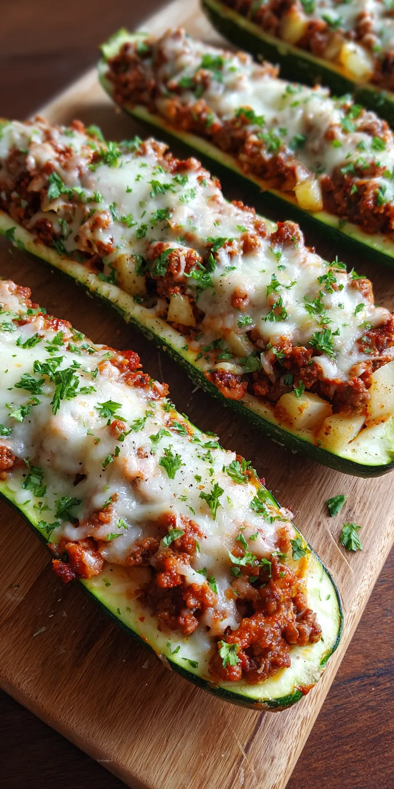 Ground Beef & Potato Stuffed Zucchini – Easy & Hearty served warm with cozy spices