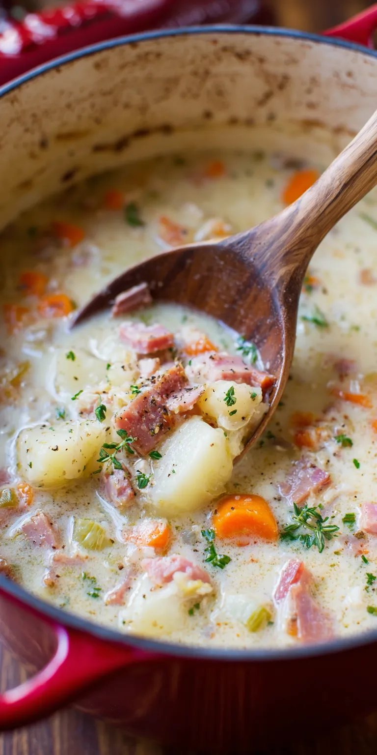 Ham & Potato Soup – Family Dinner Perfect Idea served warm with cozy spices