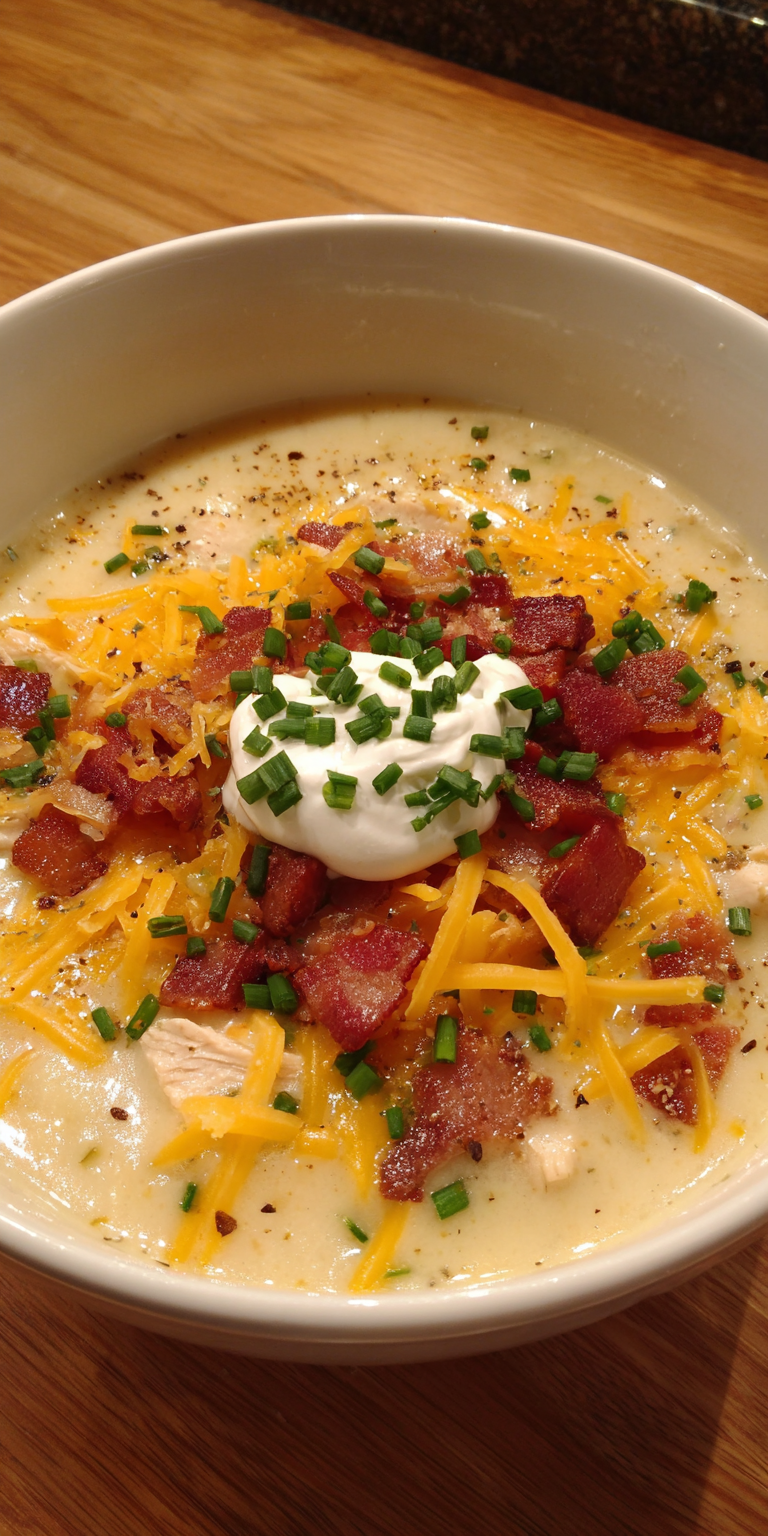 Loaded Outback Potato Soup – Chicken Bacon Restaurant Style Recipe