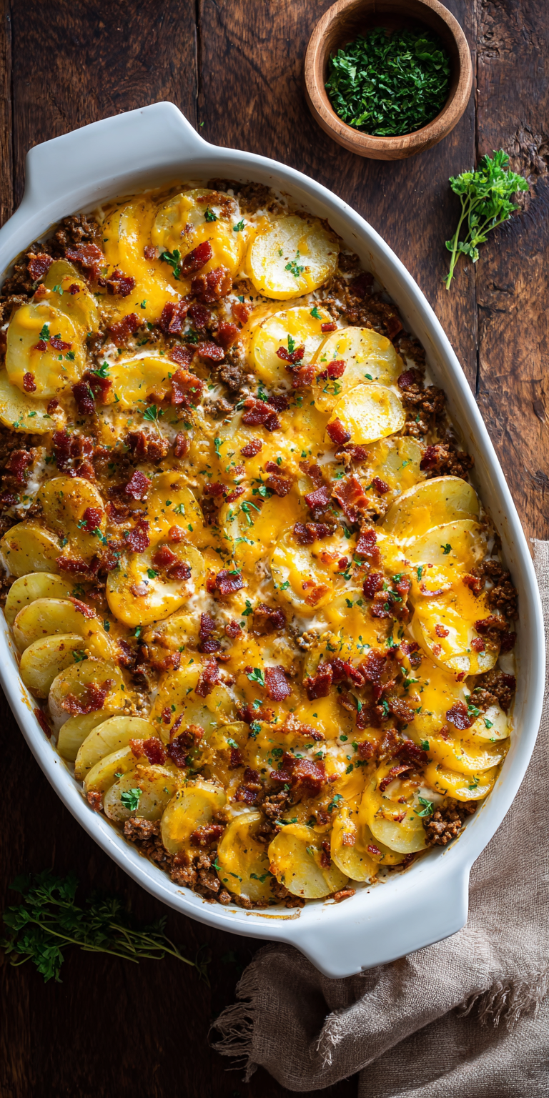 Hobo Casserole – Loaded Ground Beef & Potato Edition Recipe
