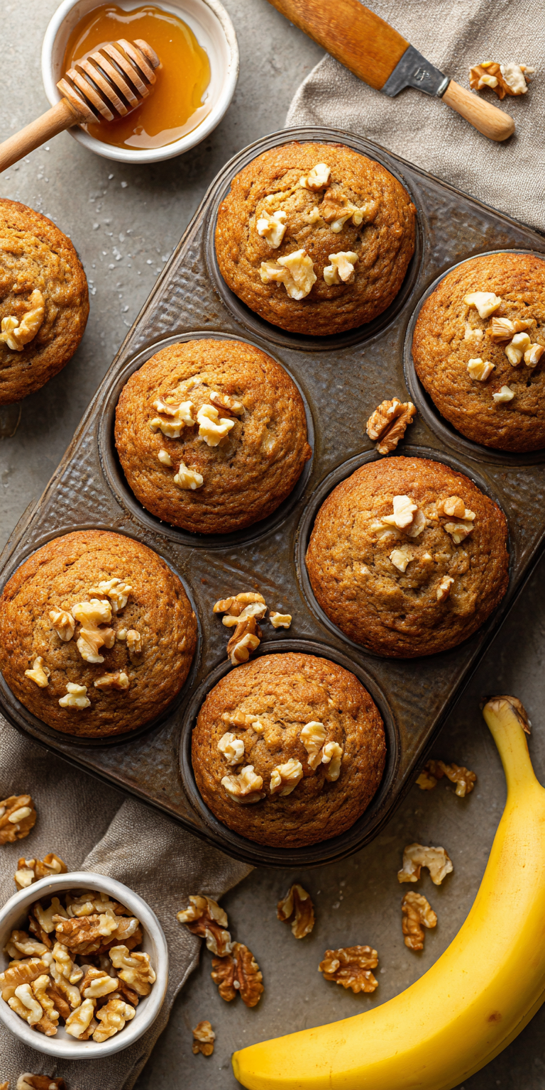 Peanut Butter Banana Muffins – Soft, Nutty & Flavorful served warm with cozy spices