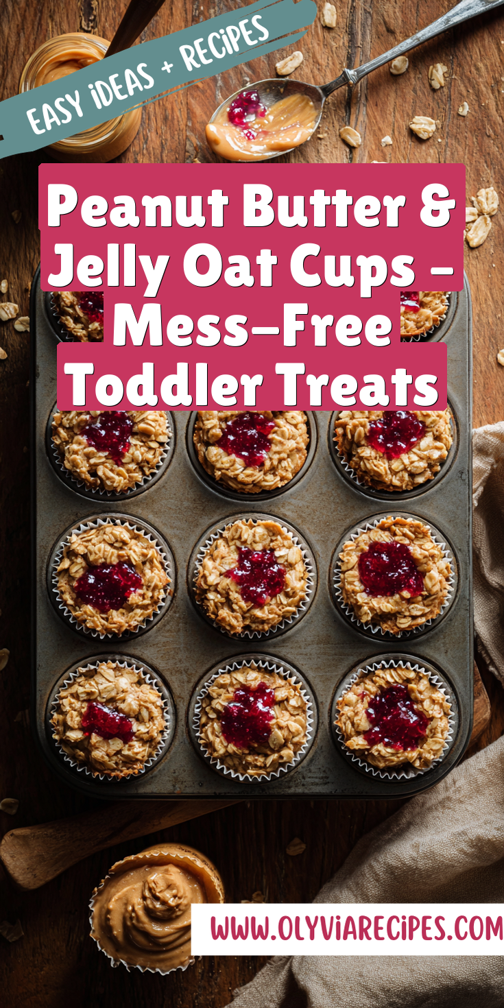 Peanut Butter & Jelly Oat Cups served as a mess-free toddler snack