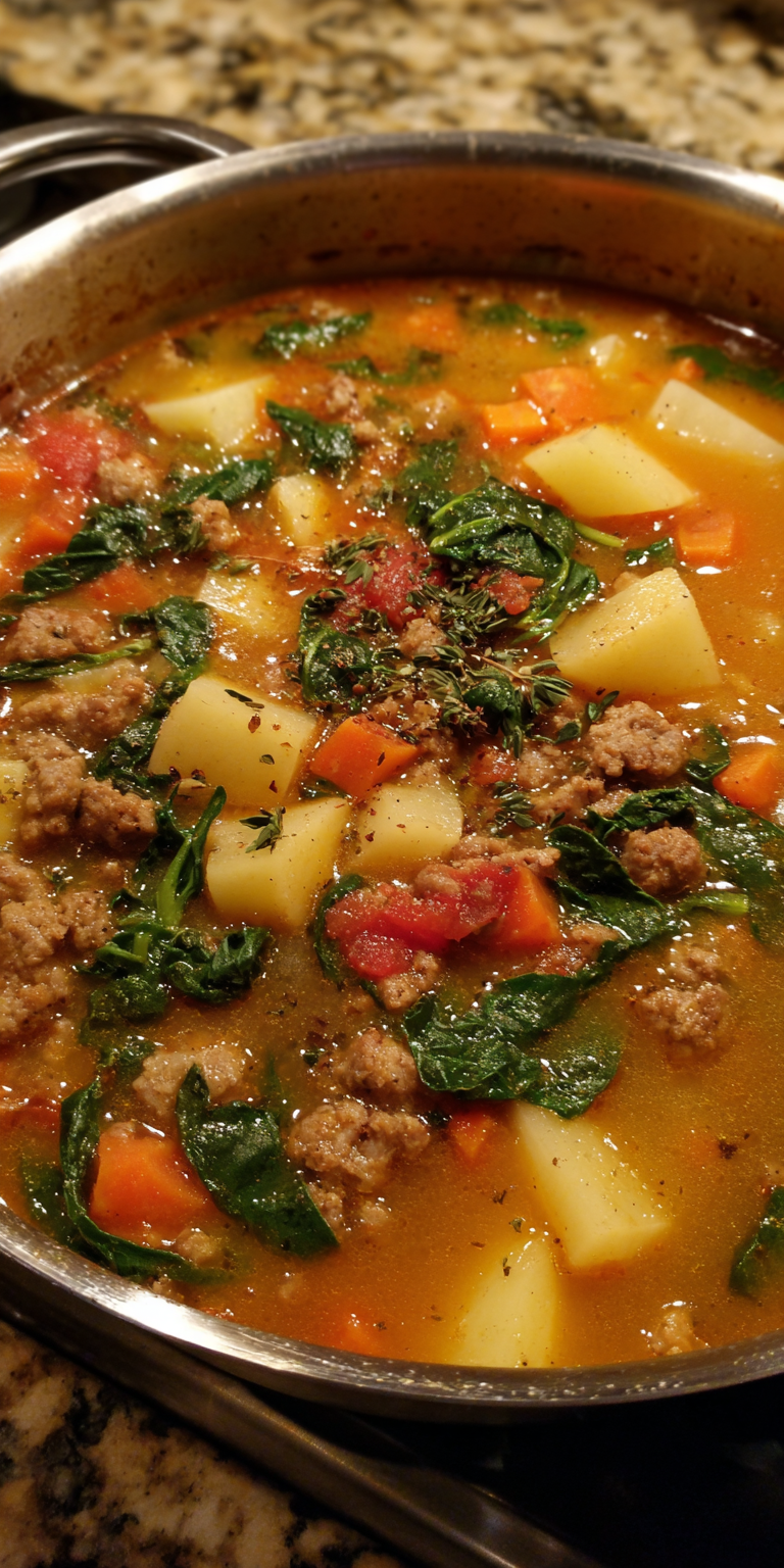 Sausage & Potato Soup – Hearty Rich Delicious served warm with cozy spices