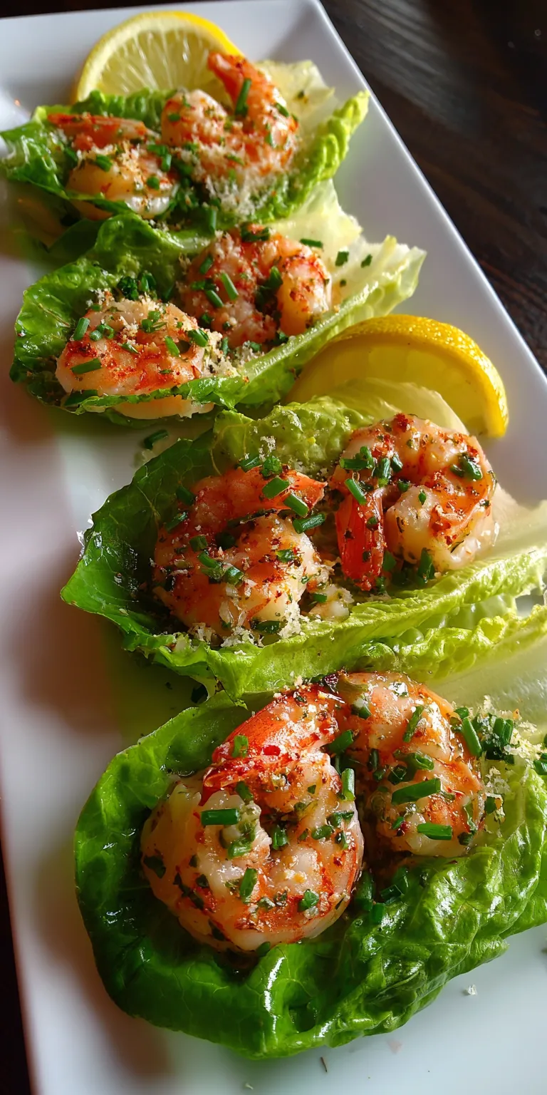 Shrimp Scampi Lettuce Wraps served warm with cozy spices