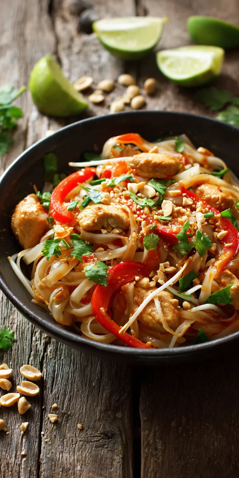 Slow Cooker Chicken Pad Thai Easy Asian Noodle Bowl served warm with cozy spices