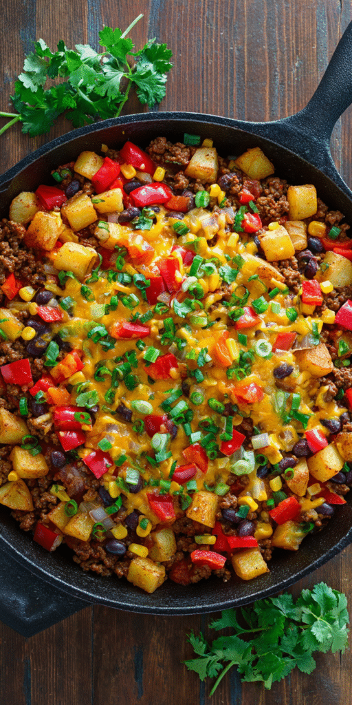 Southwest Ground Beef & Potato Skillet – Bold & Cheesy Recipe