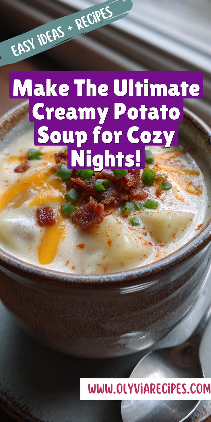 A warm bowl of The Ultimate Creamy Potato Soup for Cozy Nights, perfect for a chilly evening