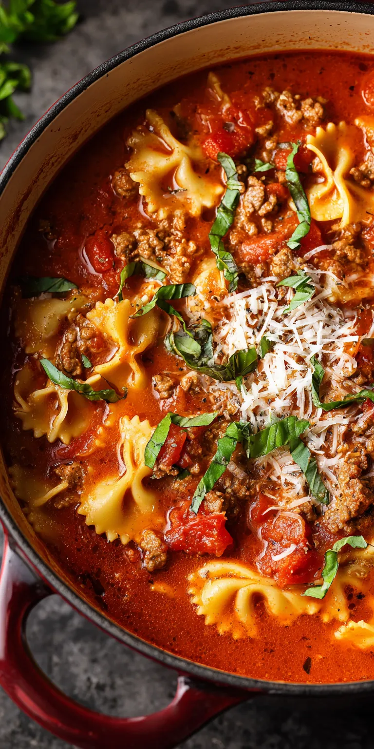 Ultimate Family Lasagna Soup served warm with cozy spices
