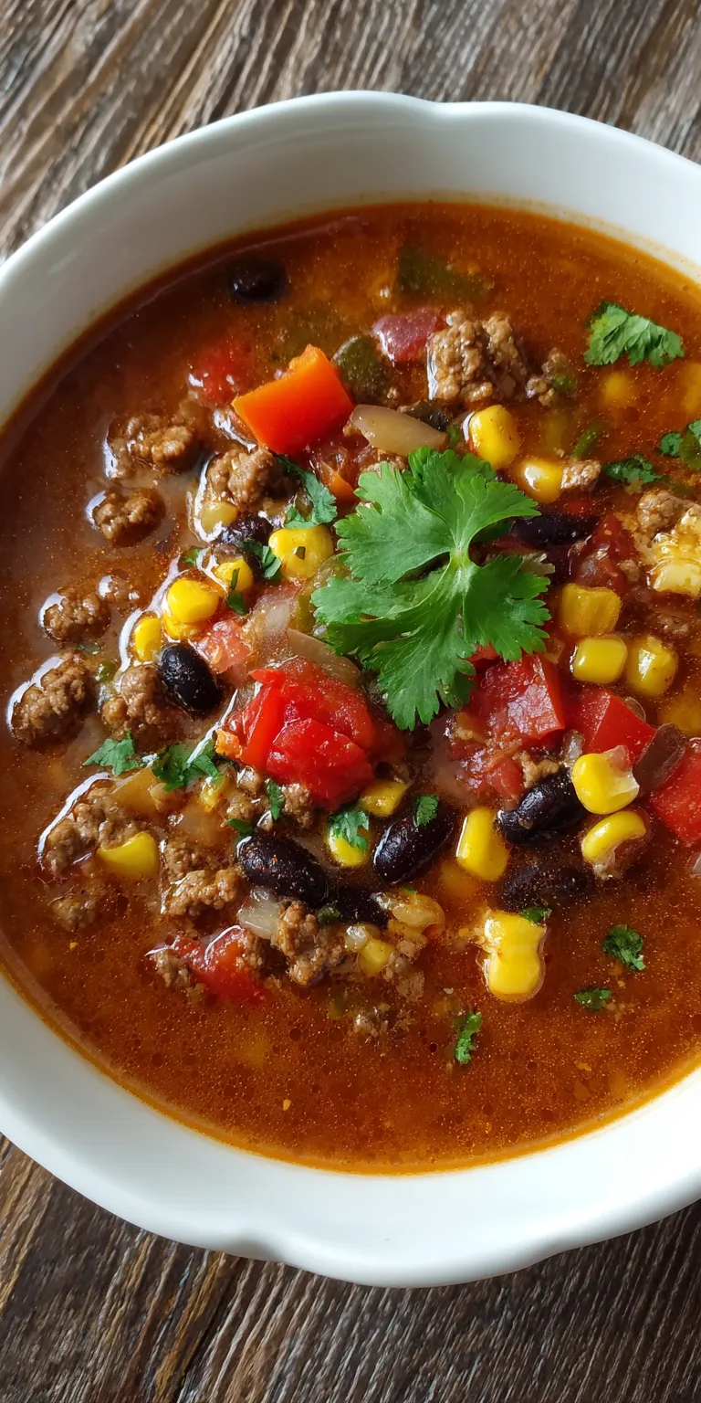 Ultimate Weeknight Taco Soup – Ready in Minutes served warm with cozy spices