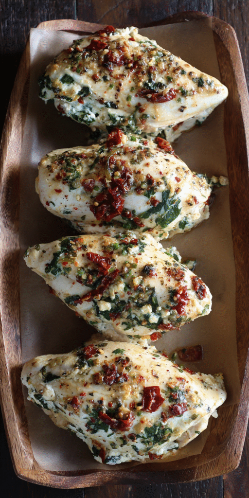 Air Fryer Mediterranean Stuffed Chicken Bundles served warm with cozy spices